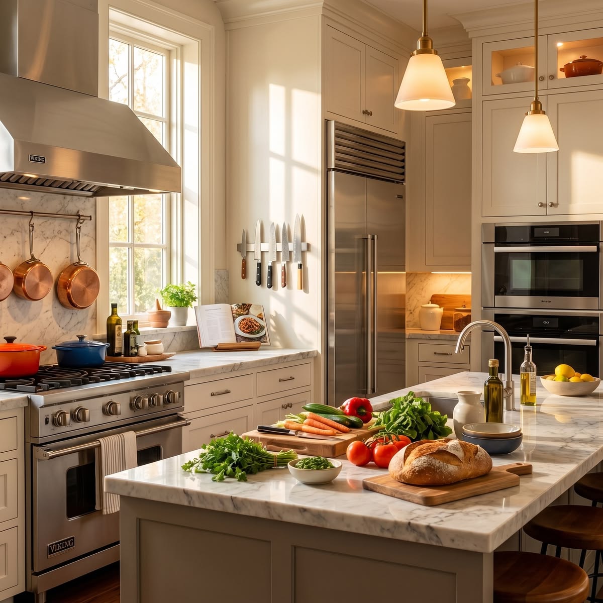 Home cook preparing ingredients on a clean kitchen counter